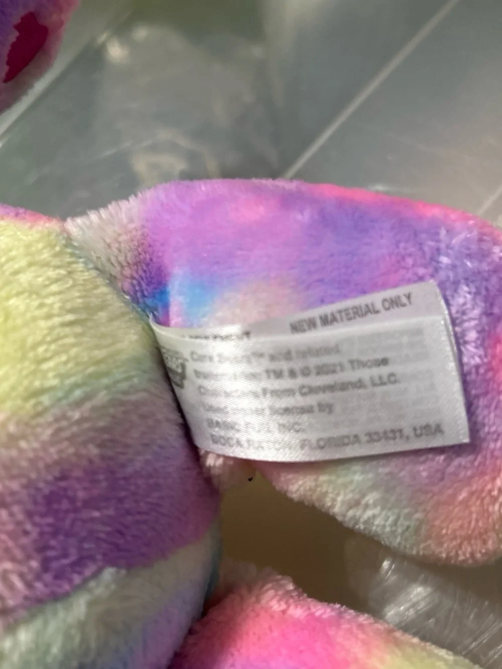 Care Bears Pink Rainbow Unicorn Plush - Multicolor Tie-Dye Cuddly Bear